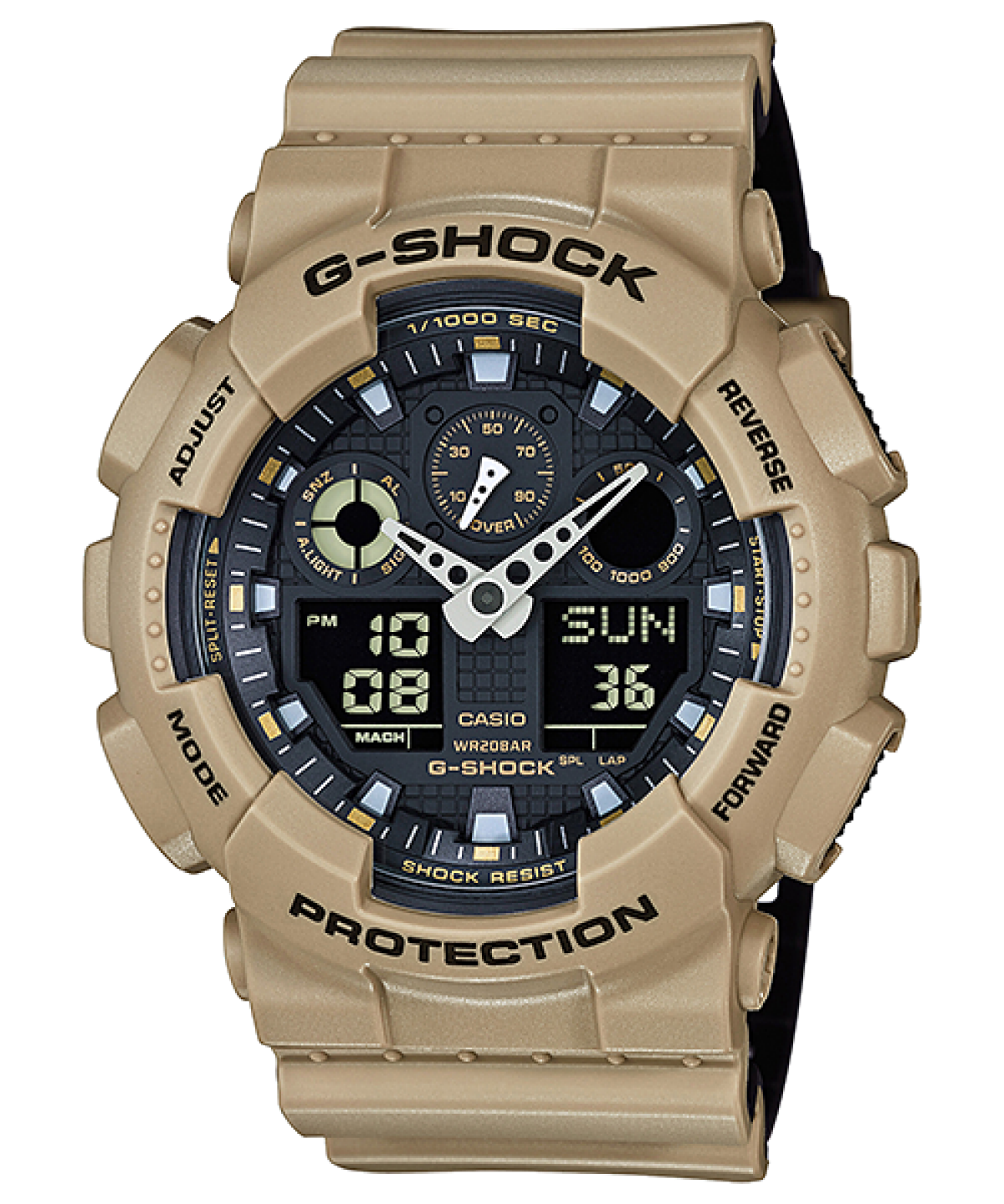 GA-100L-8ACR G-SHOCK Analog Digital Bi-Color Molding