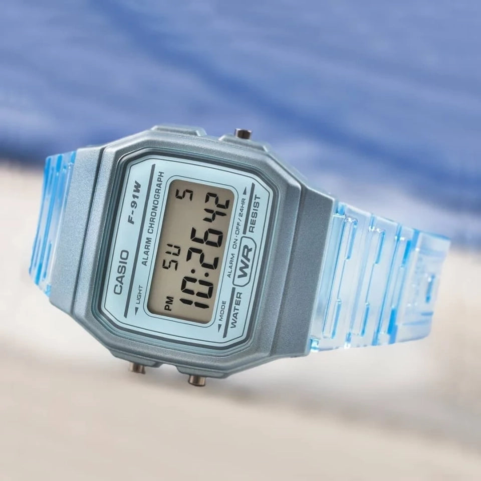 F-91WS-2CF Blue Translucent Digital Watch