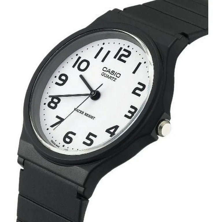 MQ-24-7B Black and White Unisex Analog Simple Watch
