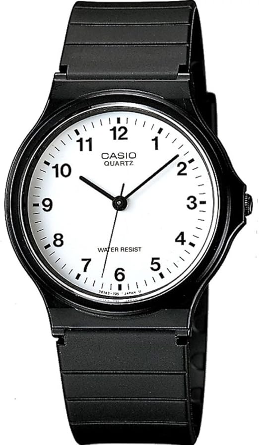 MQ-24-7B Black and White Unisex Analog Simple Watch