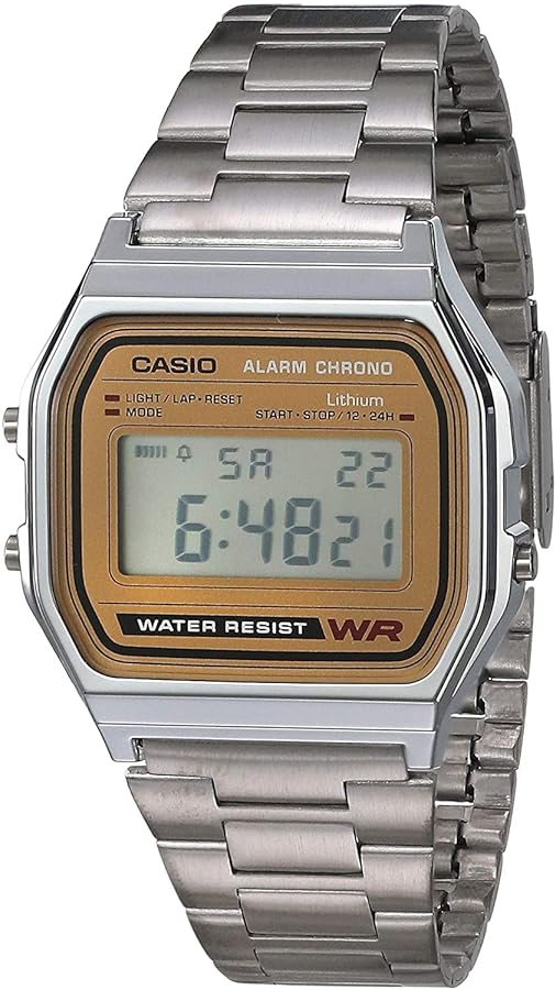 Unisex Silver Digital Vintage Casio A158WA 33mm