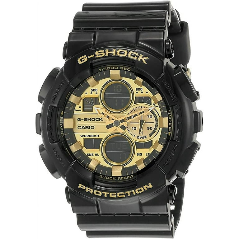 INT-GA-140GB-1A1DR Black and Gold Analog Digital Watch