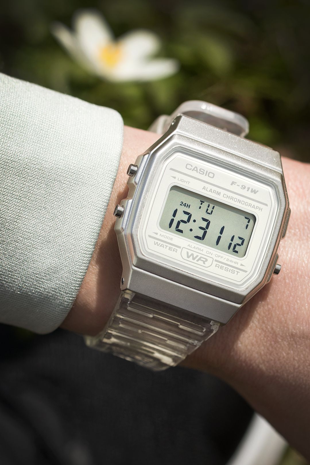 F-91WS-7CF White Translucent Digital Watch