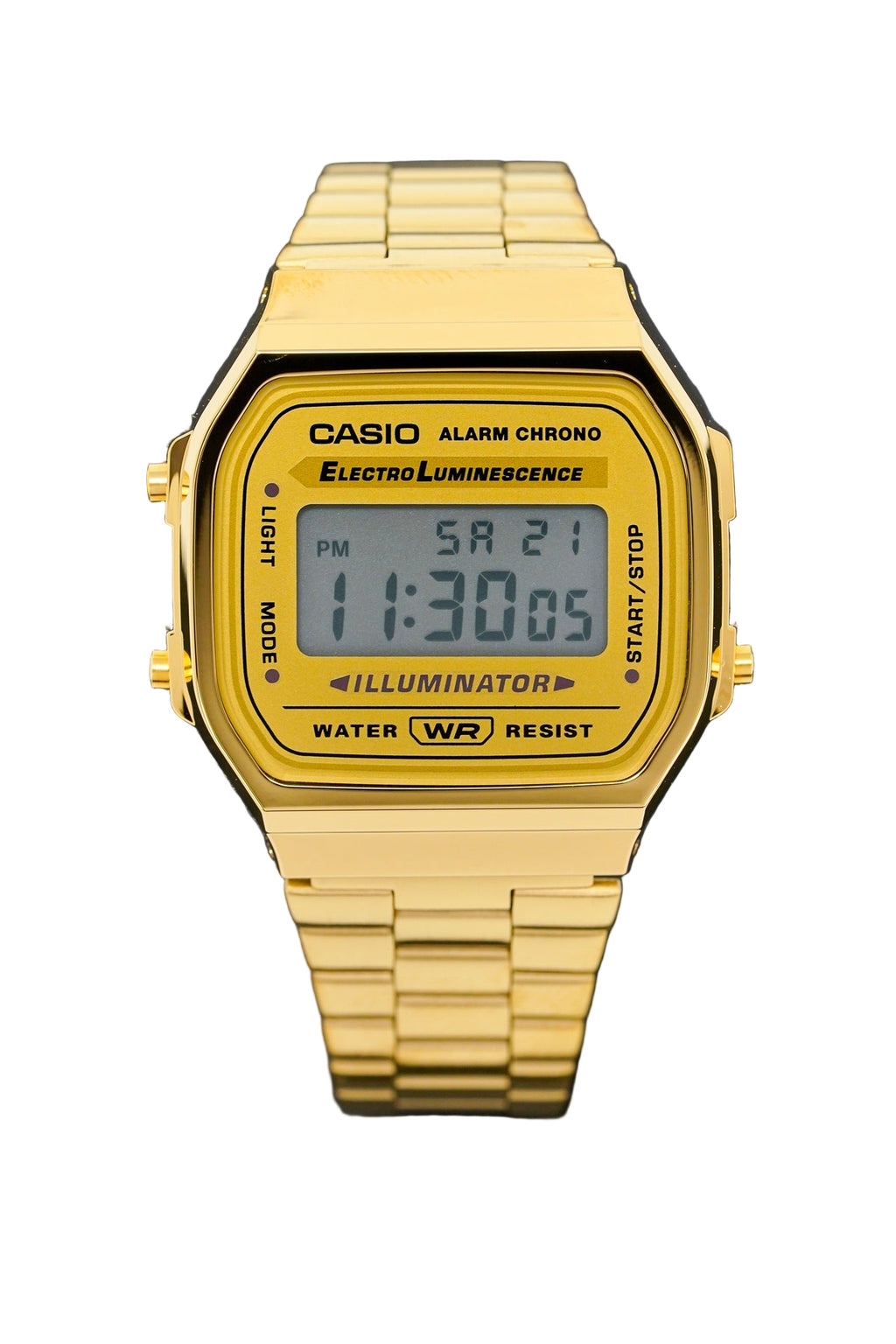 Casio Vintage Digital Unisex Gold-tone Stainless Steel Bracelet Watch 39mm