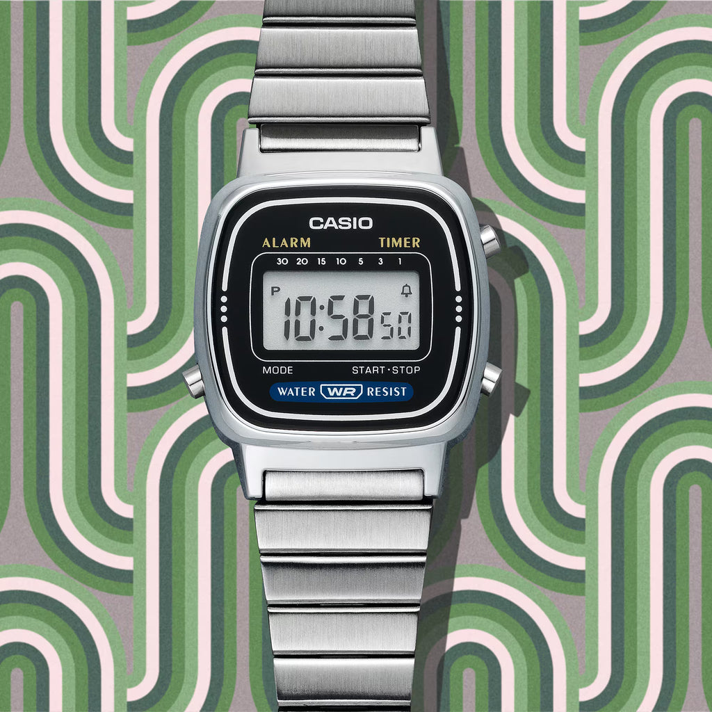 LA670WA-1WCB Silver Metal Digital Watch