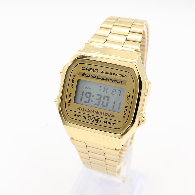 Casio Vintage Digital Unisex Gold-tone Stainless Steel Bracelet Watch 39mm