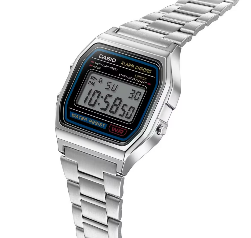 A158WA-1CR  Vintage Silver Stainless Steel Metal Watch