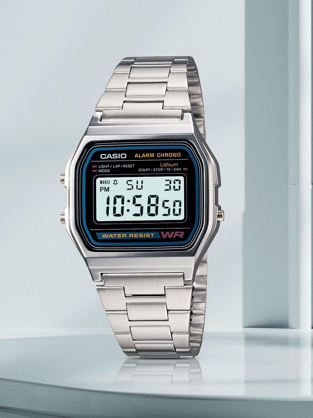A158WA-1CR  Vintage Silver Stainless Steel Metal Watch