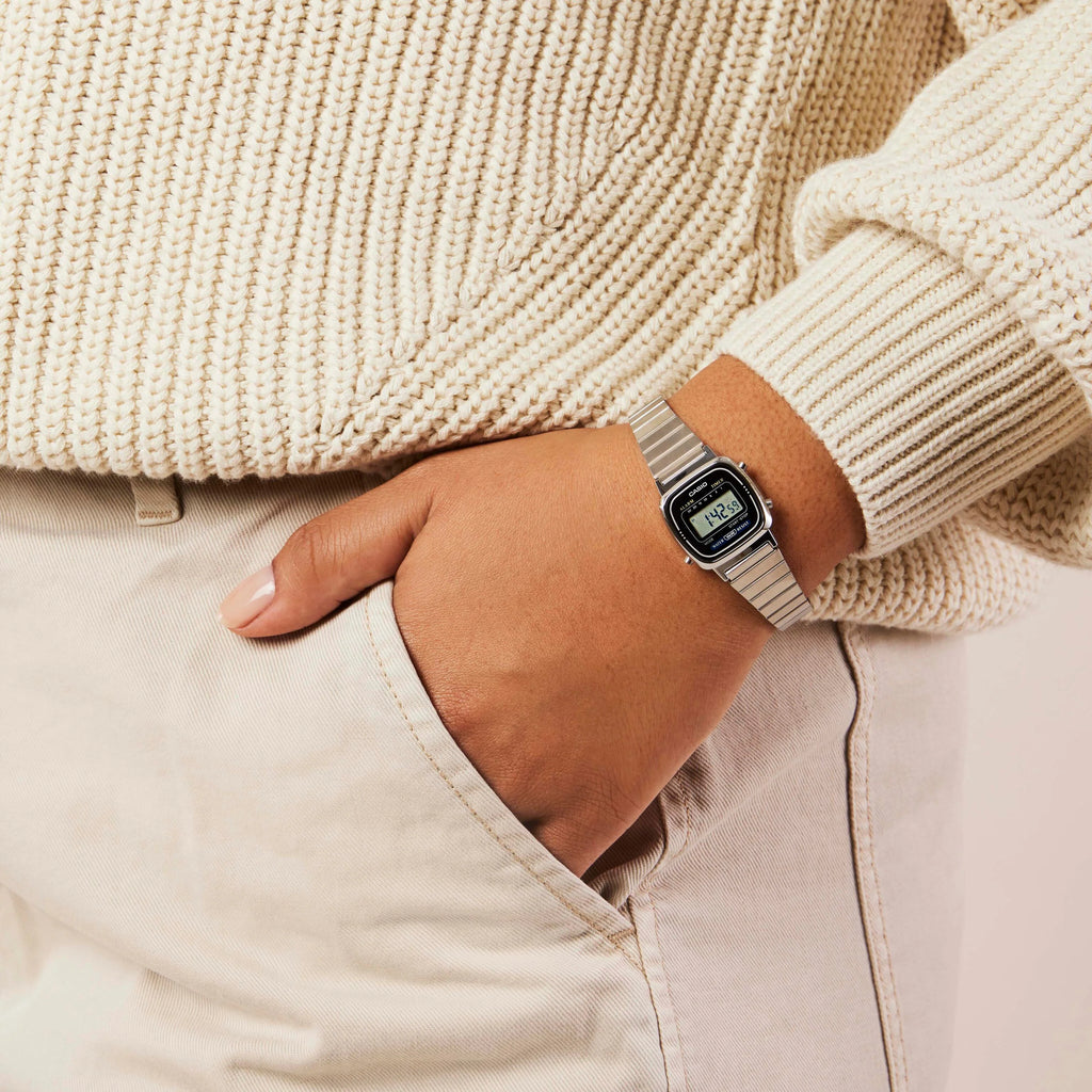 LA670WA-1WCB Silver Metal Digital Watch