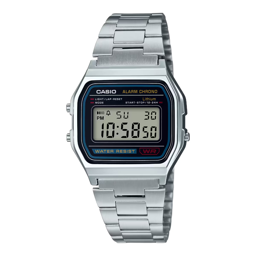 A158WA-1CR  Vintage Silver Stainless Steel Metal Watch