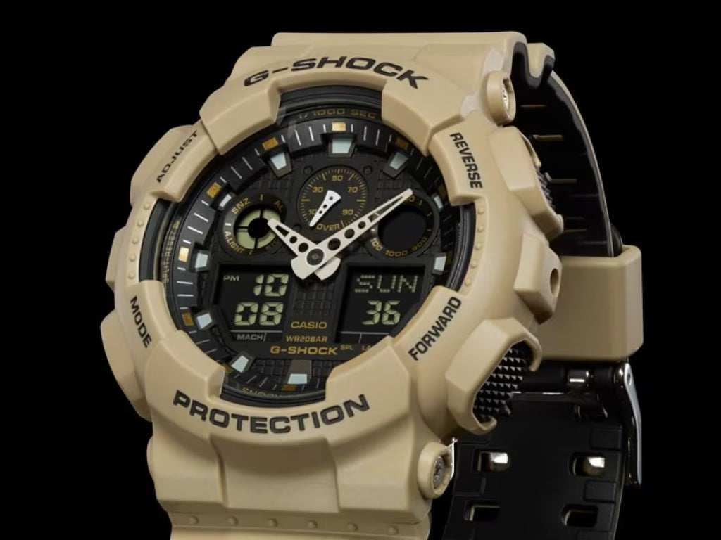 GA-100L-8ACR G-SHOCK Analog Digital Bi-Color Molding