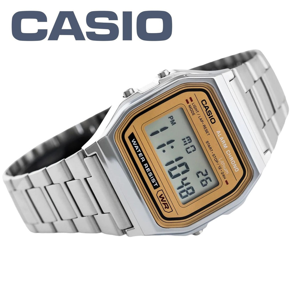 Unisex Silver Digital Vintage Casio A158WA 33mm