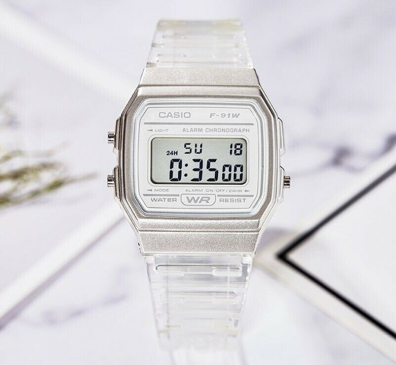 F-91WS-7CF White Translucent Digital Watch